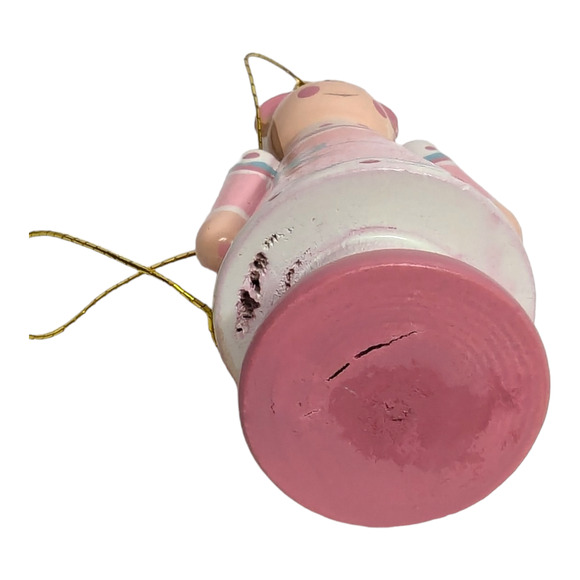 Avon 80s The Nutcracker 3in Clara Pink Vintage Wooden Christmas Ornament - Picture 8 of 9